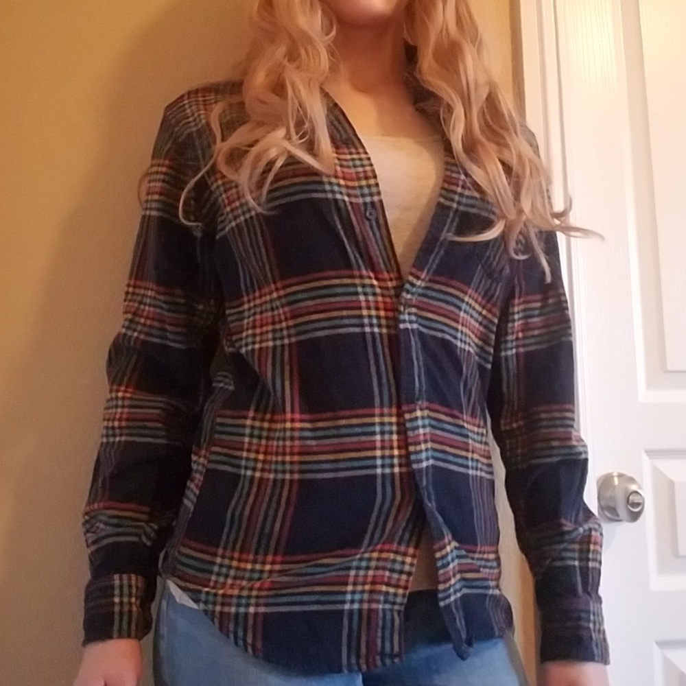 Merona Dark Blue Button-Up Flannel